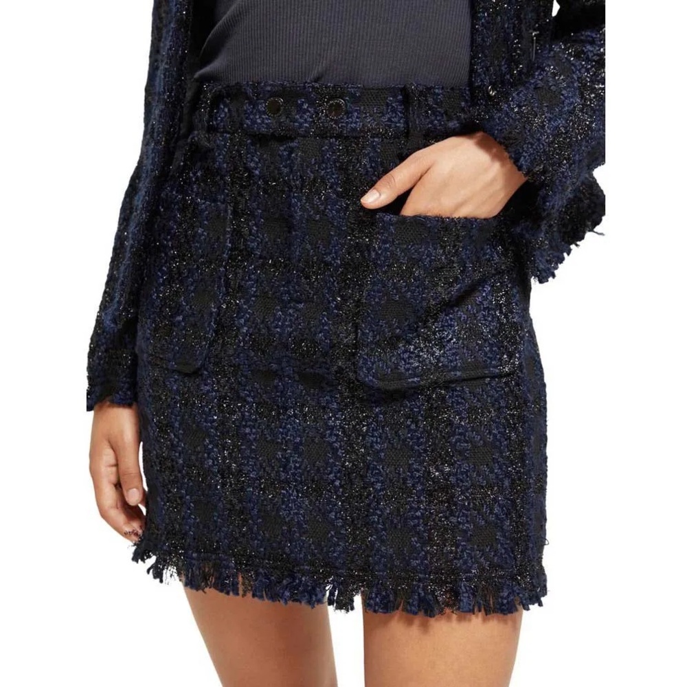 NWT Scotch & Soda navy and black tweed skirt size small